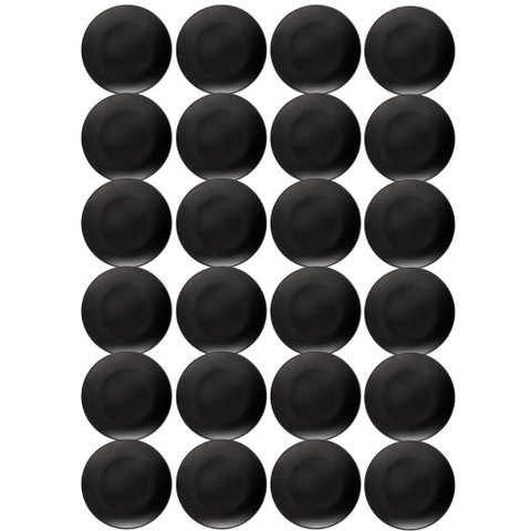 Kit 24 Pratos Plásticos 18cm Rasos Redondos Pretos Coza Sobr