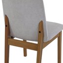 Ver imagem 6 de Kit 4 Cadeiras para Sala de Jantar Estofada Madeira Maciça Cecília Bege/Off White