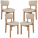 Ver imagem 1 de Kit 04 Cadeiras para Sala de Jantar Cozinha Living Estofada Dara L02 Suede Bege - Lyam Decor