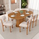Ver imagem 2 de Kit 04 Cadeiras para Sala de Jantar Cozinha Living Estofada Dara L02 Suede Bege - Lyam Decor