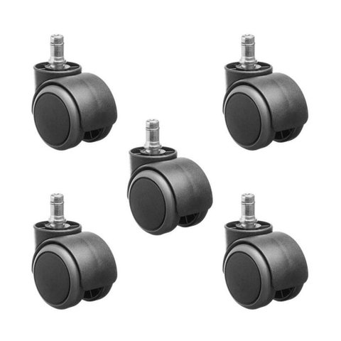 Kit 5 Rodízios para Cadeira de Escritório - Troca Fácil e Universal!