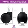 Kit 5 Rodízios para Cadeira de Escritório - Troca Fácil e Universal! - 7
