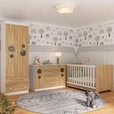 Ver imagem 2 de Quarto de Bebê Completo Berço Americano 3 em 1 Colchão Pirulito Multimóveis Mp4641 Branco/