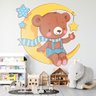 Adesivo de Parede Infantil Ursinho Príncipe na Lua-Especial 100x93cm - 1