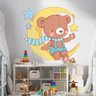 Adesivo de Parede Infantil Ursinho Príncipe na Lua-Especial 100x93cm - 2