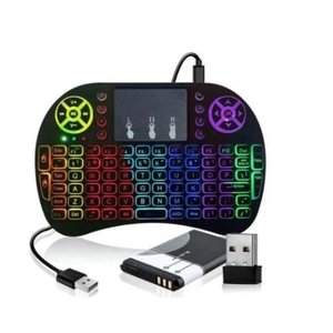 Mini Teclado Mouse Iluminado Led Touchpad Wireless Bluetooth