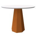 Ver imagem 1 de Mesa De Jantar Tampo Vidro Agnes 100 Cm Off White Base Ypê