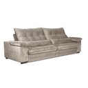 Ver imagem 1 de Sofá Retrátil Reclinável 2,50m com Molas e Espuma D33 Biondi Veludocristal - Netsofas - Fendi