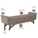 Ver imagem 6 de Puff Recamier Decorativo com Pés em Madeira 195 Cm Itália P05 Veludo Bege - Lyam Decor