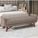 Ver imagem 4 de Puff Recamier Decorativo com Pés em Madeira 195 Cm Itália P05 Veludo Bege - Lyam Decor