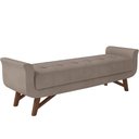 Ver imagem 1 de Puff Recamier Decorativo com Pés em Madeira 195 Cm Itália P05 Veludo Bege - Lyam Decor