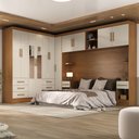Ver imagem 1 de Guarda-roupa Modulado Soberano 11 Portas 8 Gavetas com Espelho Cinamomo/off White - Panorama Móveis