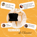 Ver imagem 7 de Cadeira Poltrona Pétala Suede Preto para Penteadeira Sala Mesa