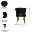 Ver imagem 5 de Cadeira Poltrona Pétala Suede Preto para Penteadeira Sala Mesa