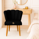 Ver imagem 6 de Cadeira Poltrona Pétala Suede Preto para Penteadeira Sala Mesa