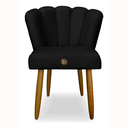 Ver imagem 1 de Cadeira Poltrona Pétala Suede Preto para Penteadeira Sala Mesa