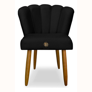 Cadeira Poltrona Pétala Suede Preto para Penteadeira Sala Mesa