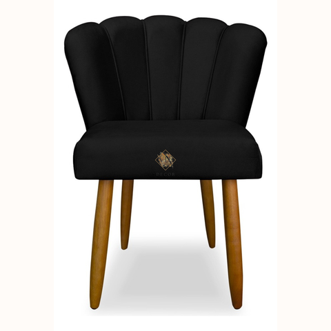 Cadeira Poltrona Pétala Suede Preto para Penteadeira Sala Mesa