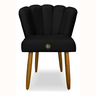Cadeira Poltrona Pétala Suede Preto para Penteadeira Sala Mesa - 1