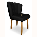Ver imagem 2 de Cadeira Poltrona Pétala Suede Preto para Penteadeira Sala Mesa