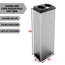 Ver imagem 2 de Coletor Copo Descartável Conjugado Inox Café 50ml