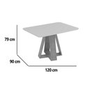 Ver imagem 2 de Mesa Multiuso Cozinha Kiara C/ Tampo Madeirado C/ Vidro Curvo 120x90cm Freijo/off White - Dj Móveis