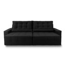 Ver imagem 6 de Sofá Retrátil Reclinável Montebello 2,70m Suede Velut Preto Molas no Assento - King House