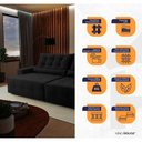 Ver imagem 2 de Sofá Retrátil Reclinável Montebello 2,70m Suede Velut Preto Molas no Assento - King House