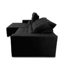 Ver imagem 4 de Sofá Retrátil Reclinável Montebello 2,70m Suede Velut Preto Molas no Assento - King House