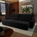 Ver imagem 1 de Sofá Retrátil Reclinável Montebello 2,70m Suede Velut Preto Molas no Assento - King House