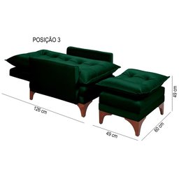 Poltrona Cadeira Reclinável Munique 181 Império Veludo - 5