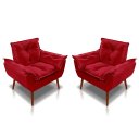 Ver imagem 1 de Kit 02 Poltrona Opala Decorativa Suede