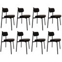 Ver imagem 1 de Cadeira de Jantar Estofada Kit 8 Ella M25 Sintético Preto - Mpozenato