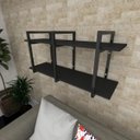 Ver imagem 1 de Prateleira Industrial para Sala Aço Cor Preto Prateleiras 30cm Modelo Ind23