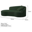 Ver imagem 6 de Divã Recamier Curvo Sala de Estar Inglaterra Lado Esquerdo 150cm Linho Verde - Incasa Decor