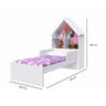 Cama Casa Modelo Magia Cor Rosa Infantil Com Prateleiras - 2