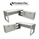 Ver imagem 3 de Mesa de Escritório Diretor em L Industrial 170cm Pés Metal