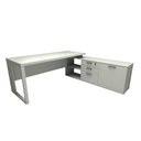 Ver imagem 4 de Mesa de Escritório Diretor em L Industrial 170cm Pés Metal