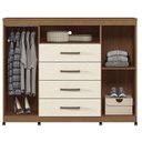 Ver imagem 5 de Guarda Roupa Casal 8 Portas Curitiba com Espelho e Cômoda Havana Master com Rodizio Jatobá Areia - S