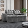 Sofá Retrátil e Reclinável 3 Lugares 2,0m Veludo Malibu Selmer Cinza - 2