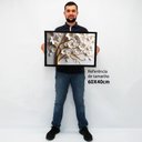 Ver imagem 2 de Quadro Decorativo Floral Luxo Cerejeira Branca em Moldura Caixa Tacolado Moldura Caixa 3cm Madeira C