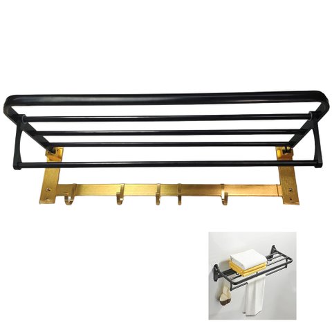 Toalheiro Varal Suporte Multiuso Roupa Porta Toalha Prateleira Organizaçao Gancho Lavanderia