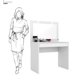 Camarim Penteadeira com Led 1 Gaveta Atraente - Branco - 4