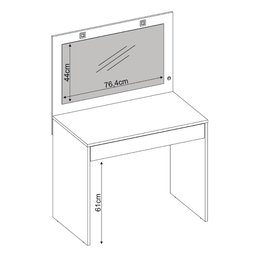 Camarim Penteadeira com Led 1 Gaveta Atraente - Branco - 3