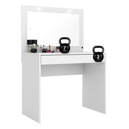 Camarim Penteadeira com Led 1 Gaveta Atraente - Branco - 7