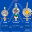 Ver imagem 5 de Regulador Registro de Gás de Cozinha com Monômetro Vazão 1kg/h + Mangueira 80cm com Abraçadeiras | a