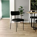 Ver imagem 2 de Kit 04 Cadeiras Decorativas Estofadas para Sala de Jantar Melina F01 Couríssimo Preto - Lyam Decor