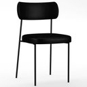 Ver imagem 3 de Kit 04 Cadeiras Decorativas Estofadas para Sala de Jantar Melina F01 Couríssimo Preto - Lyam Decor
