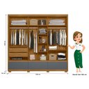 Ver imagem 3 de Guarda Roupa Casal 6 Portas 3 Gavetas Freijó / Cinza Amazonas - Moval