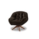 Ver imagem 3 de Poltrona Decorativa Pillow Top com Base Giratória Veludo Califórnia Marrom Café